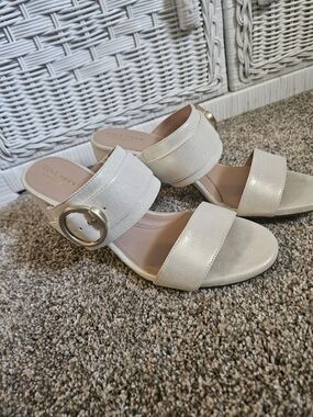 Cole Haan Women's Shimmer Slide Sandals in Pearl